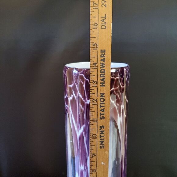 Vintage Purple Amethyst Cylindrical Vase 14" Tall - Picture 7 of 8